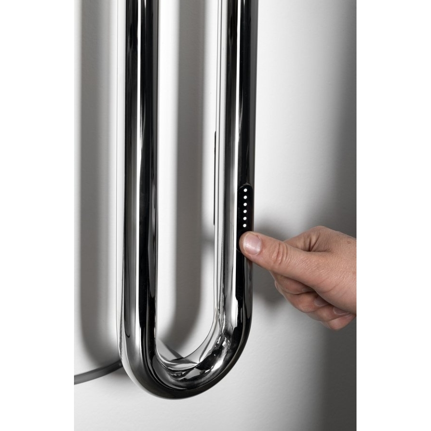 Sapho - Toalheiro elétrico com temporizador DUOPASSO, 45 W, 170 x 12 cm, acabamento cromado brilhante