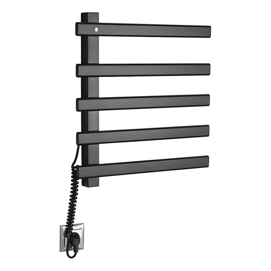 Sapho - Toalheiro elétrico ELCOR 63W/230V 48x52 cm preto fosco