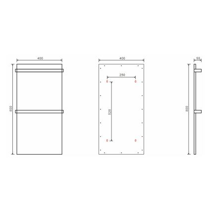 Sapho - Toalheiro elétrico ELMIS 120W 80x40 cm branco mate