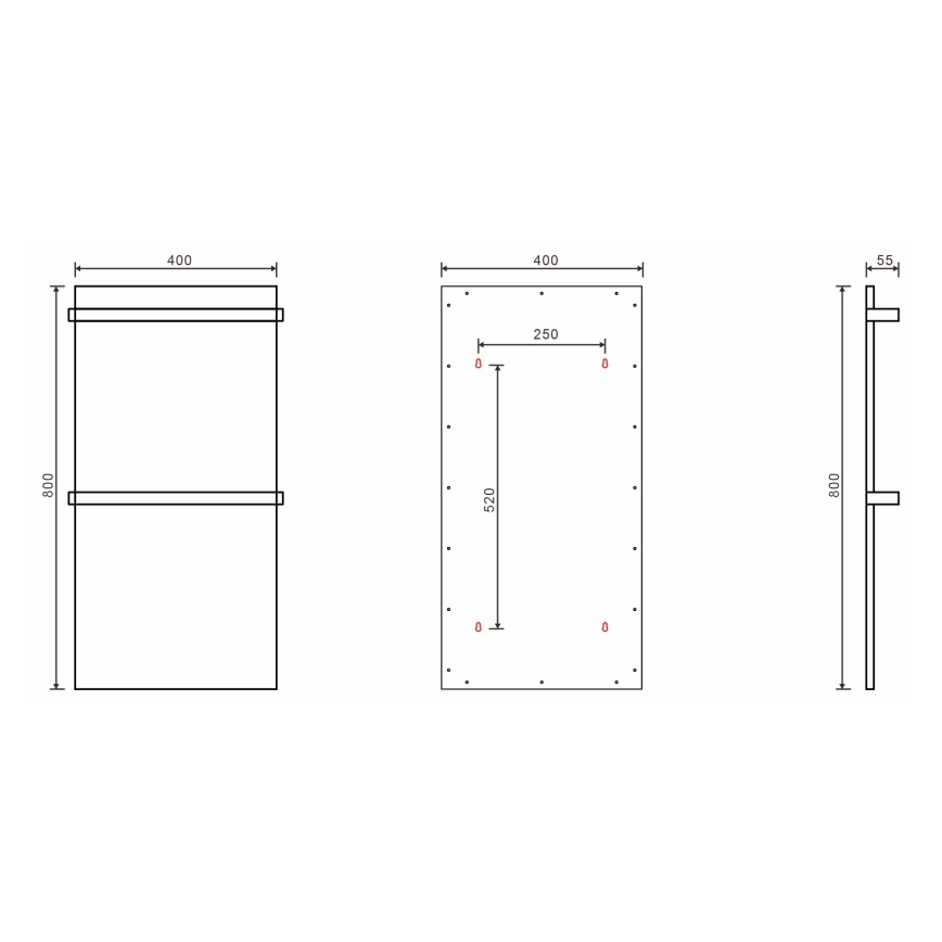 Sapho - Toalheiro elétrico ELMIS 120W 80x40 cm branco mate