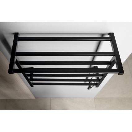 Sapho - Toalheiro elétrico ELZOR 60W/230V 47x50 cm preto fosco