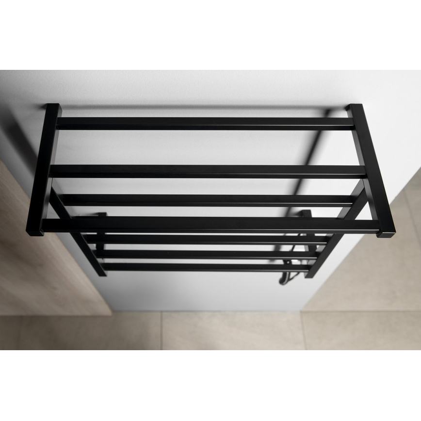 Sapho - Toalheiro elétrico ELZOR 60W/230V 47x50 cm preto fosco