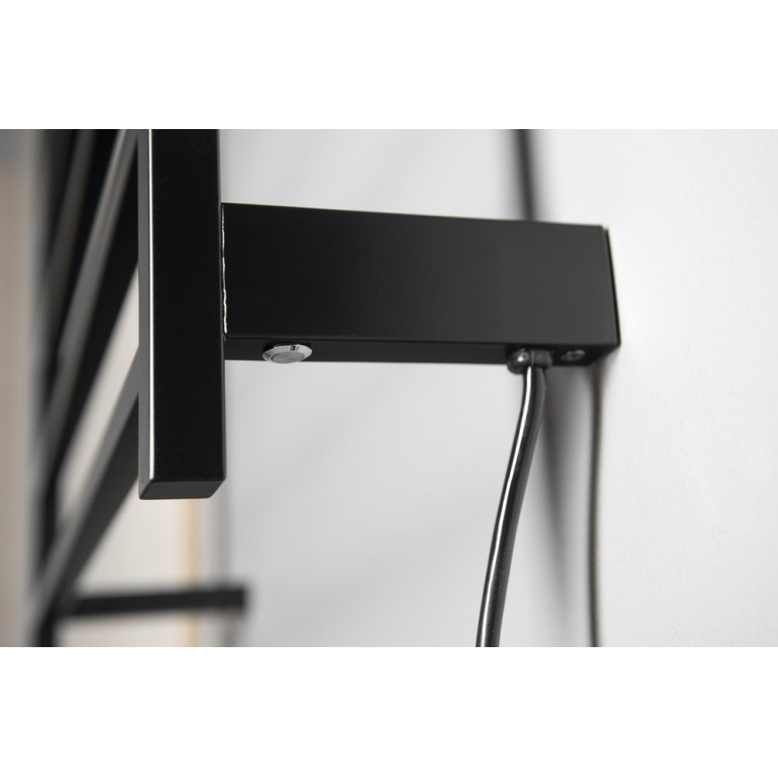 Sapho - Toalheiro elétrico ELZOR 60W/230V 47x50 cm preto fosco