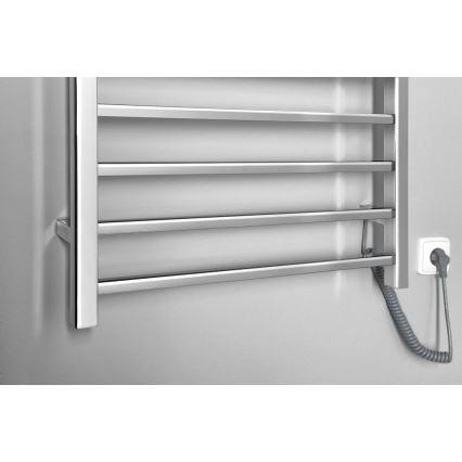 Sapho - Toalheiro elétrico ESKINADO 130 W 150 x 60 cm inox/cromado brilhante