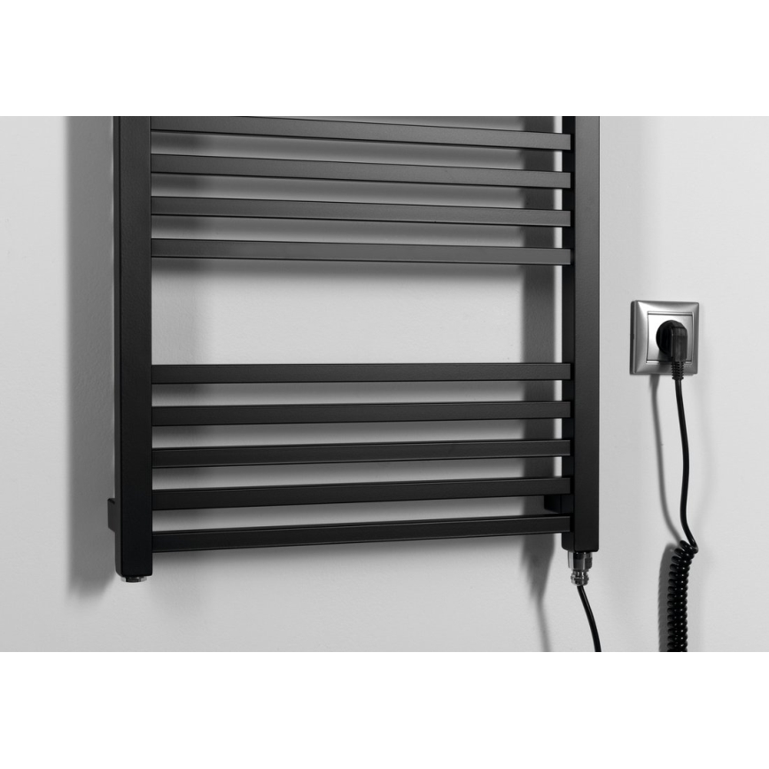 Sapho - Toalheiro elétrico METRO-E 400W/230V 50x106 cm preto mate