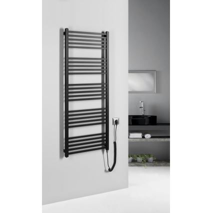 Sapho - Toalheiro elétrico METRO-E 500W 134x50 cm preto fosco