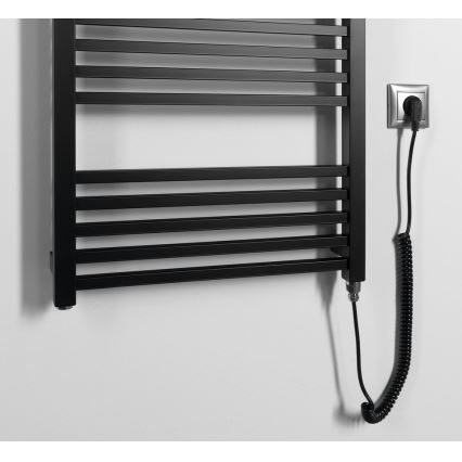 Sapho - Toalheiro elétrico METRO-E 500W 134x50 cm preto fosco