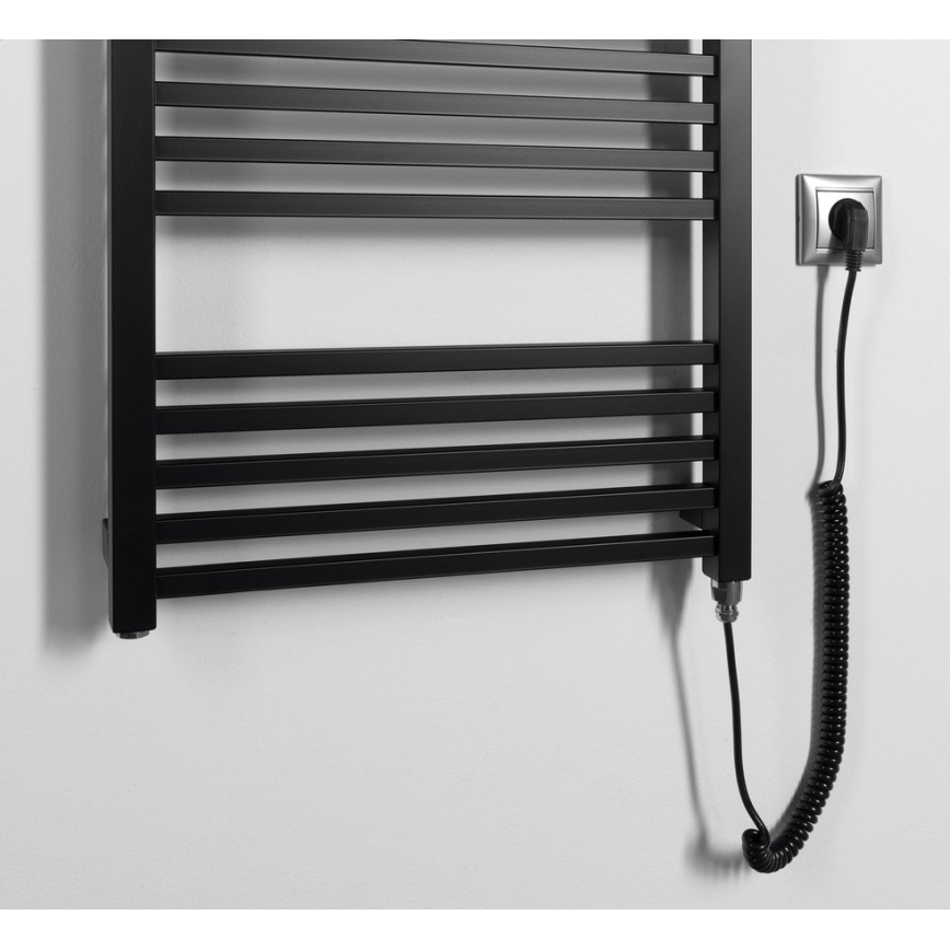 Sapho - Toalheiro elétrico METRO-E 500W 134x50 cm preto fosco