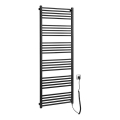 Sapho - Toalheiro elétrico METRO-E 800 W, 162 x 60 cm, preto mate