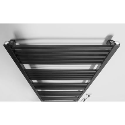 Sapho - Toalheiro elétrico METRO-E 800 W, 162 x 60 cm, preto mate
