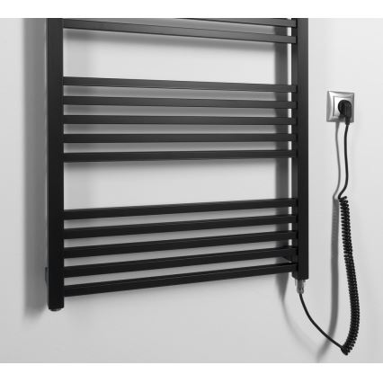 Sapho - Toalheiro elétrico METRO-E 800 W, 162 x 60 cm, preto mate