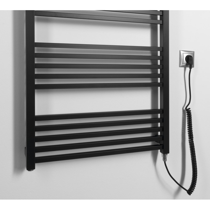 Sapho - Toalheiro elétrico METRO-E 800 W, 162 x 60 cm, preto mate