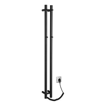 Sapho - Toalheiro elétrico PAPINADO 40 W 120x11 cm preto mate