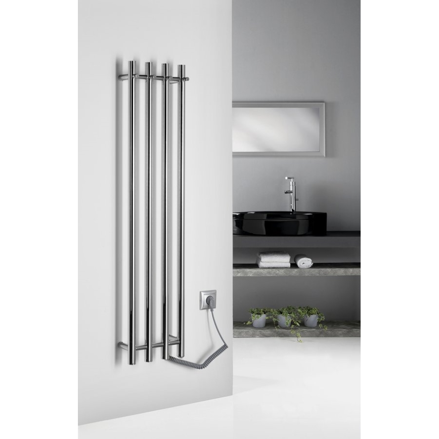 Sapho - Toalheiro elétrico PAPINADO 85W 120x26 cm cromado brilhante, lado direito