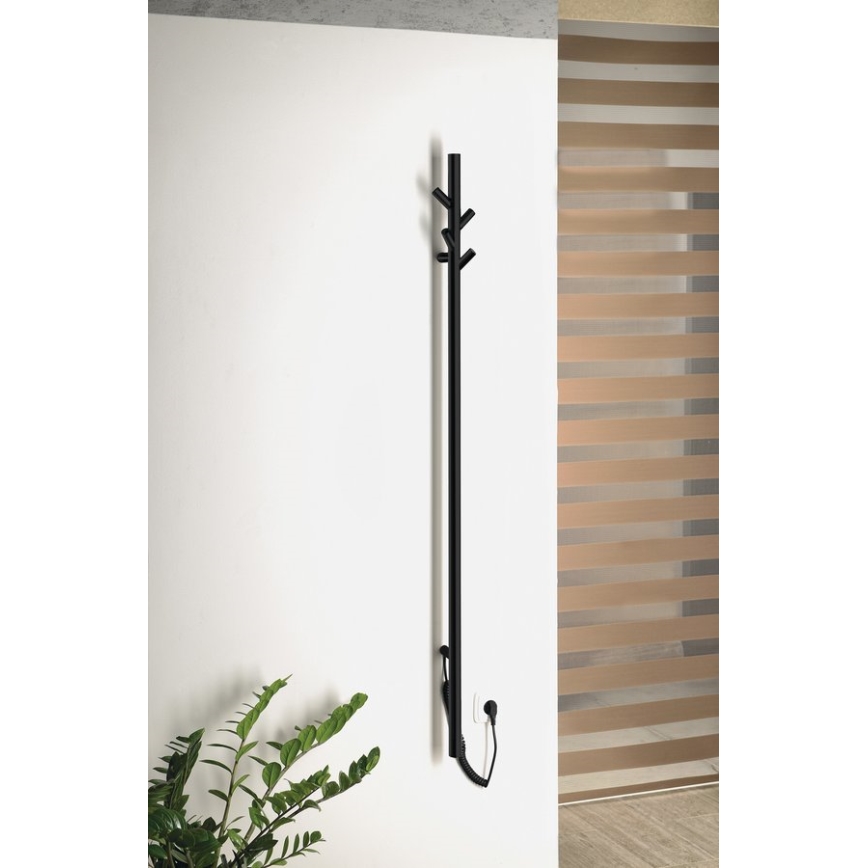 Sapho - Toalheiro elétrico PASADOR 30W 150 x 15 cm preto mate