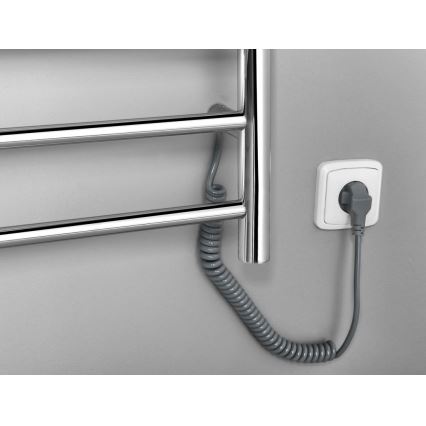 Sapho - Toalheiro elétrico REDONDO 130W/230V 150 cm cromo brilhante direito redondo