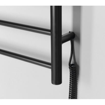 Sapho - Toalheiro elétrico REDONDO 130W/230V 63x116 cm preto mate