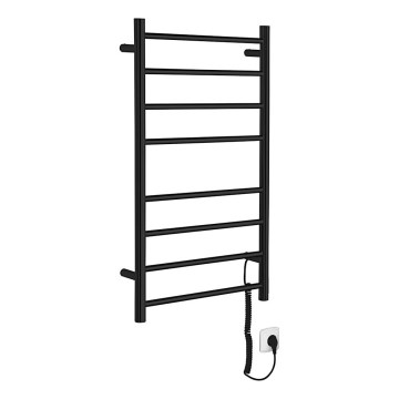 Sapho - Toalheiro elétrico REDONDO 75W/230V 50x90 cm preto mate