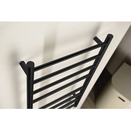 Sapho - Toalheiro elétrico REDONDO 75W 90x50 cm preto mate
