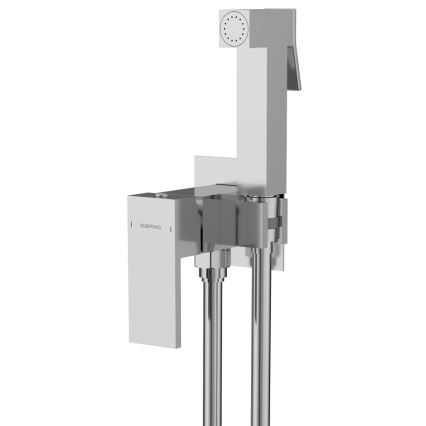 Sapho - Torneira de bidé com chuveiro para instalação embutida CUBEMIX angular/cromado brilhante