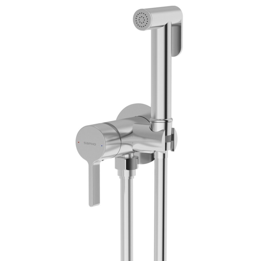 Sapho - Torneira de bidé com chuveiro para instalação embutida ICONIC redondo/cromado brilhante