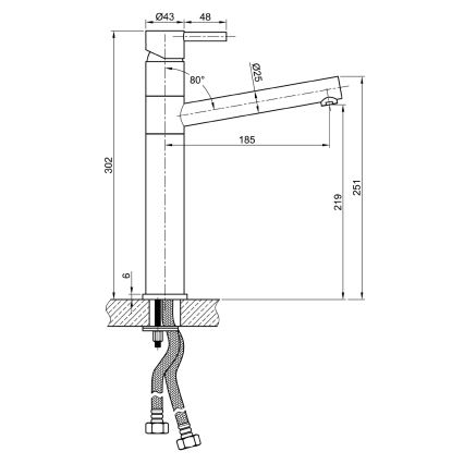 Sapho - Torneira de cozinha MINIMAL 30 cm em aço inox
