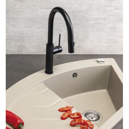 Sapho - Torneira de lavatório com pulverizador extensível FLAWO mate preto