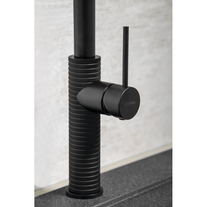 Sapho - Torneira de lavatório com pulverizador extensível FLAWO mate preto