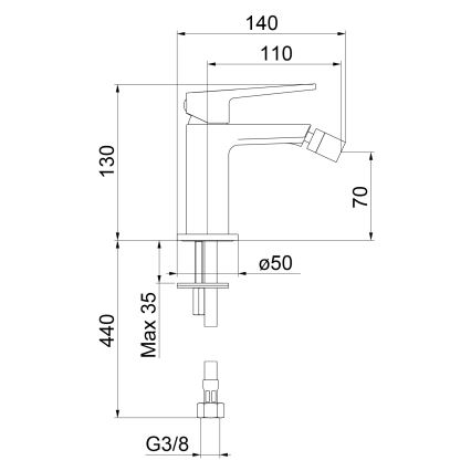 Sapho - Torneira para bidé TURSI, acabamento preto mate