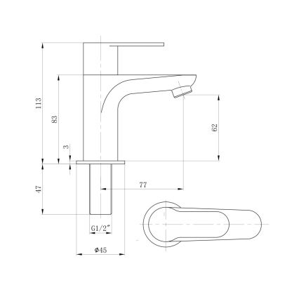 Sapho - Torneira para lavatório SMALL 11,3 cm cromo brilhante