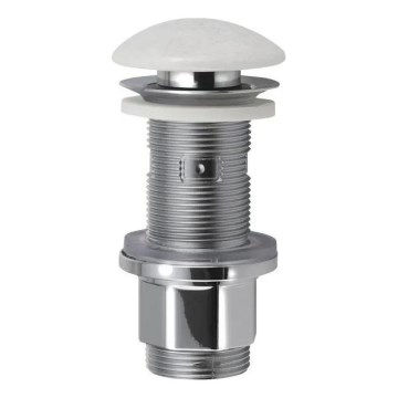 Sapho - Válvula Click-Clack para lavatório BLOK, diâmetro 6,7 cm, mármore/branco