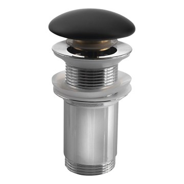 Sapho - Válvula de escoamento para lavatório Ø 7 cm, preto mate/cromado brilhante