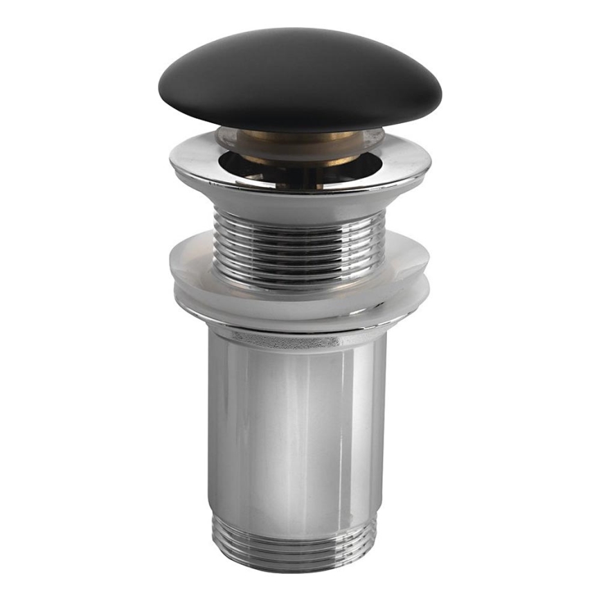 Sapho - Válvula de escoamento para lavatório Ø 7 cm, preto mate/cromado brilhante