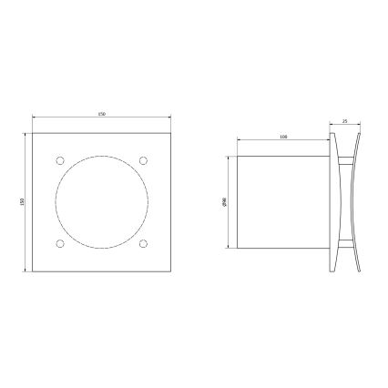 Sapho - Ventilador axial com temporizador EIRA 15W/230V branco
