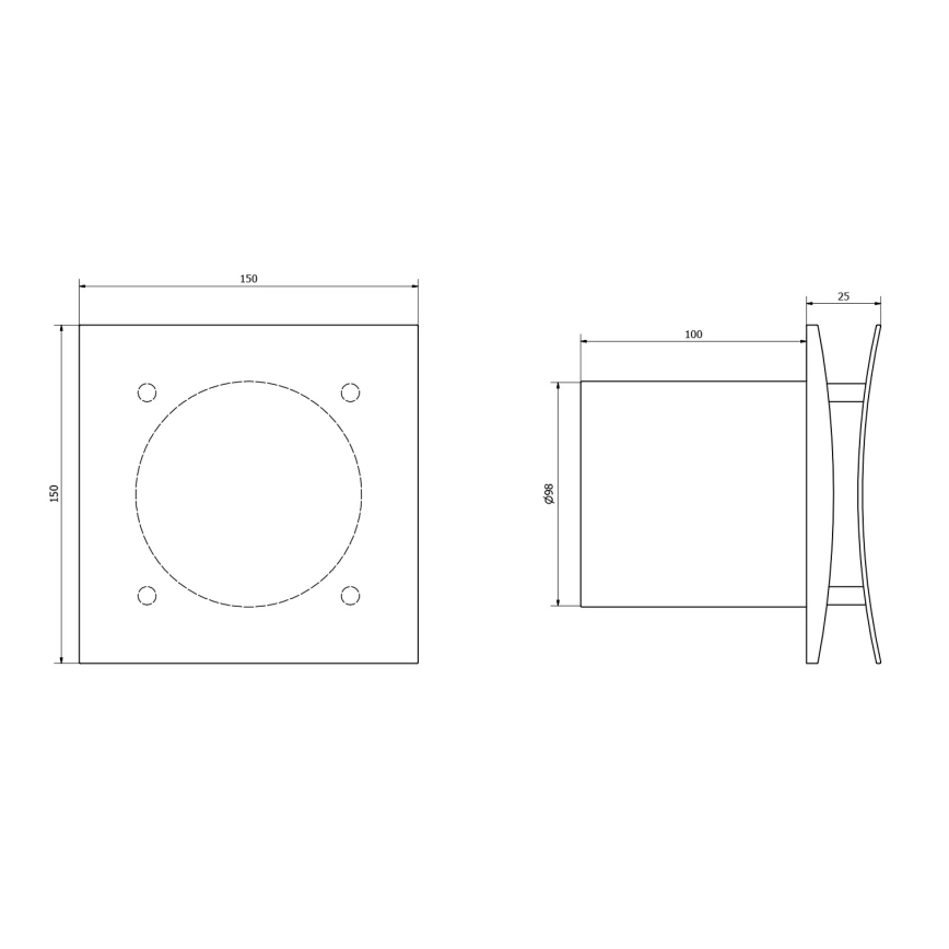 Sapho - Ventilador axial com temporizador EIRA 15W/230V branco
