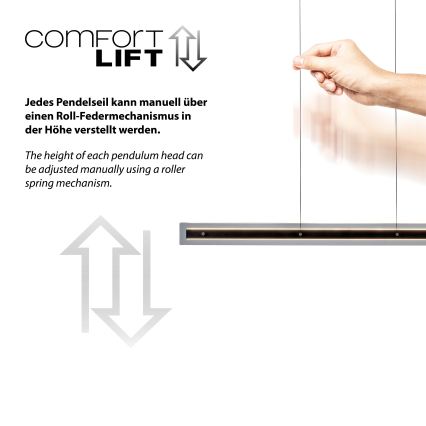 Schöner Wohnen 11316-18 - Lustre pendente LED dimerizável em cabo LENA LED/32W/230V 105 cm preto