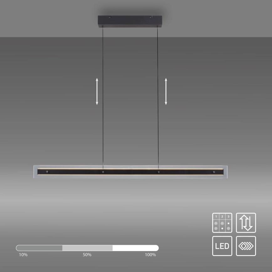 Schöner Wohnen 11316-18 - Lustre LED regulável suspenso por cabo LENA LED/32W/230V preto