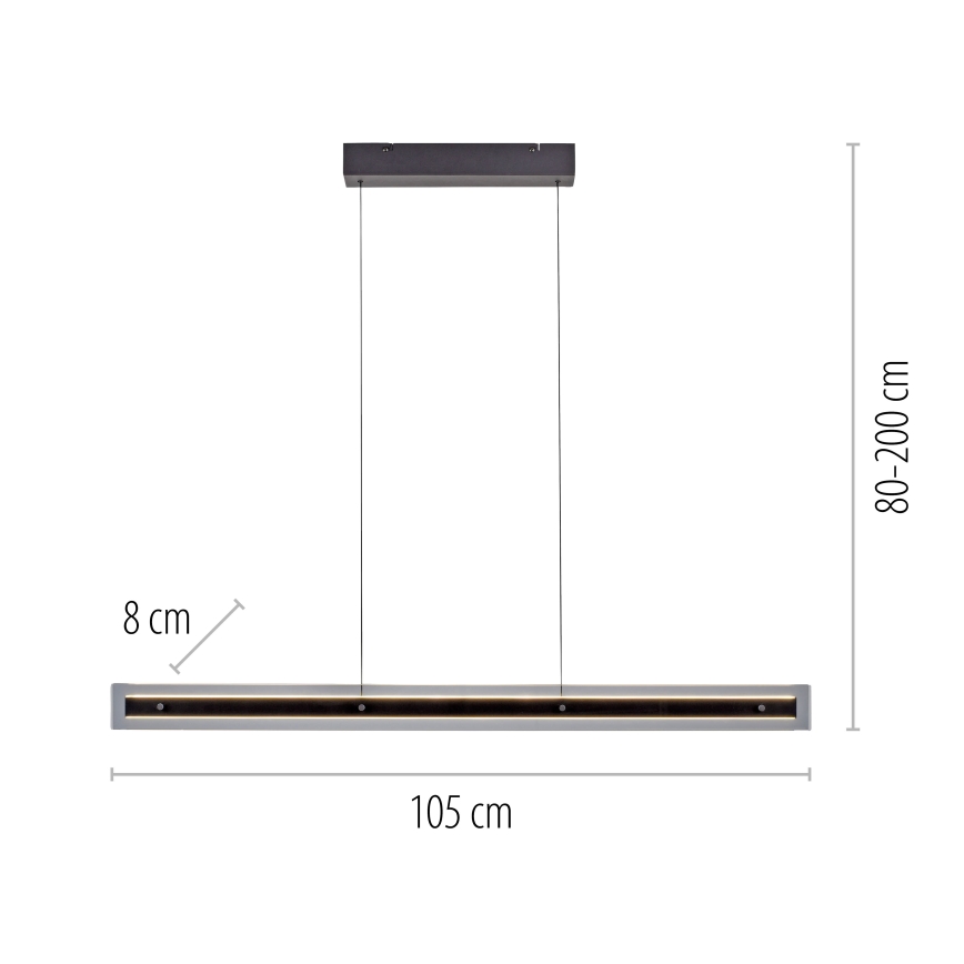 Schöner Wohnen 11316-18 - Lustre LED regulável suspenso por cabo LENA LED/32W/230V preto