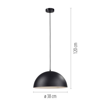 Schöner Wohnen 11728-18 - Lustre suspenso em cabo ALI 1xE27/25W/230V Ø 38 cm preto