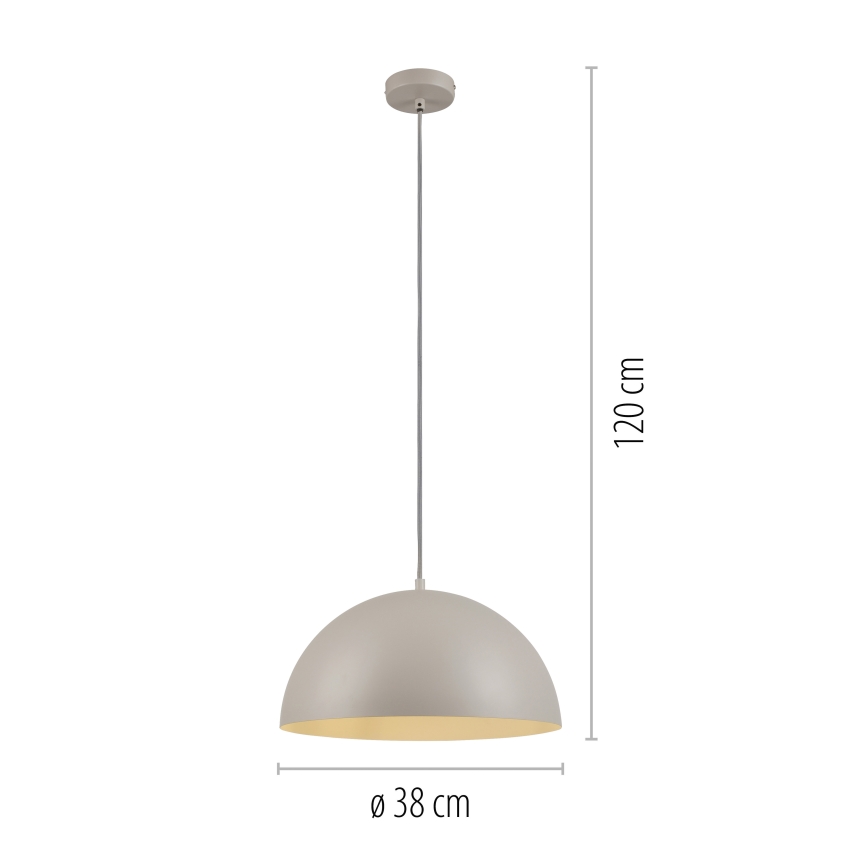 Schöner Wohnen 11728-39 - Lustre suspenso por cabo ALI 1xE27/25W/230V Ø 38 cm cinzento
