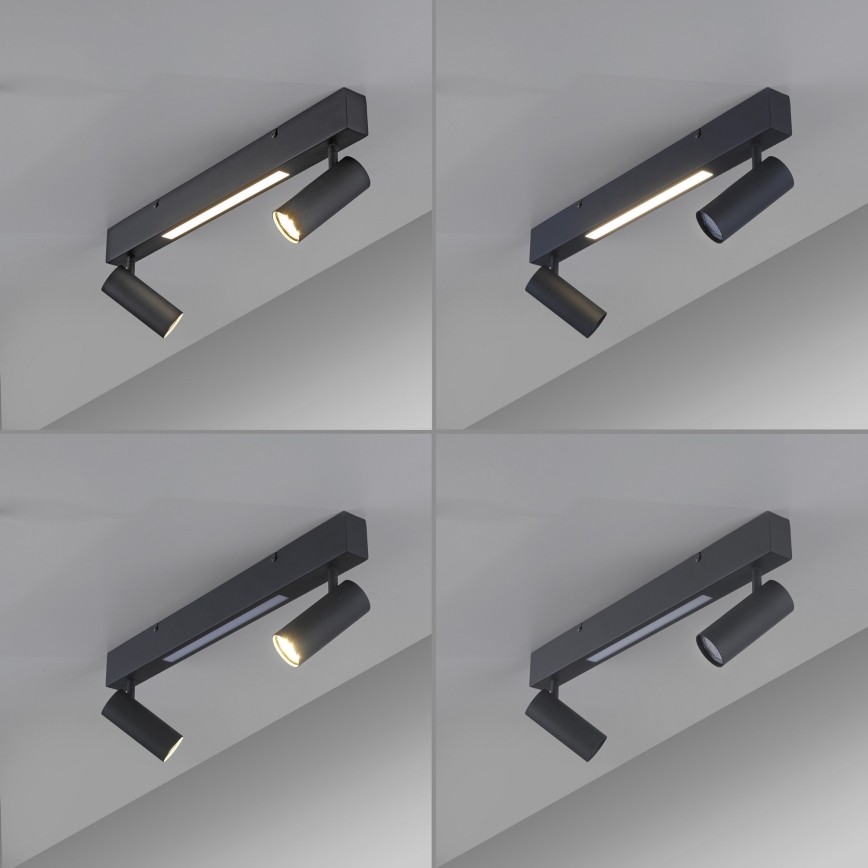 Schöner Wohnen 11793-18 - Spot LED orientável DANTE 2xGU10/10W/230V + LED/7,2W preto