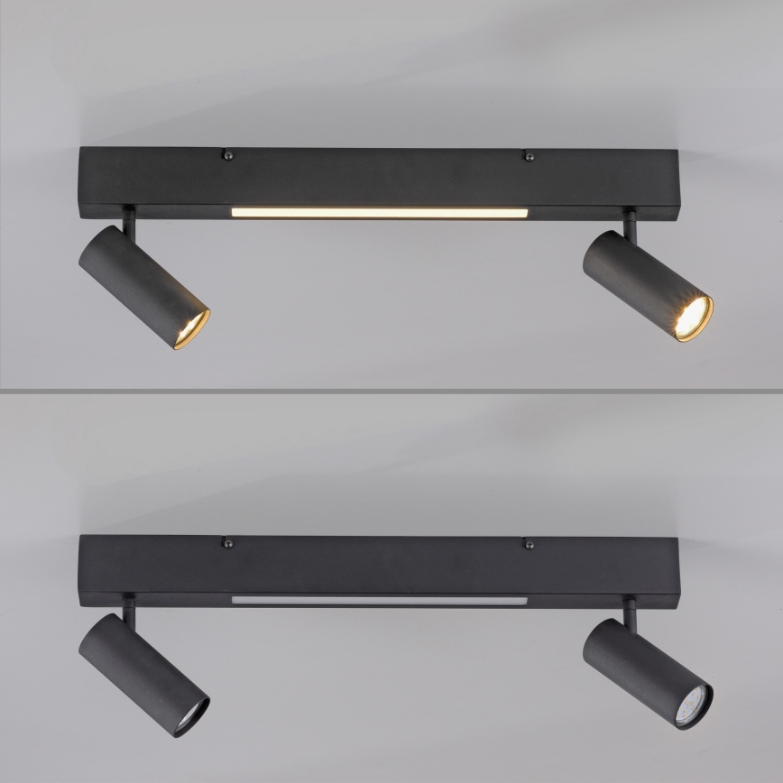 Schöner Wohnen 11793-18 - Spot LED orientável DANTE 2xGU10/10W/230V + LED/7,2W preto
