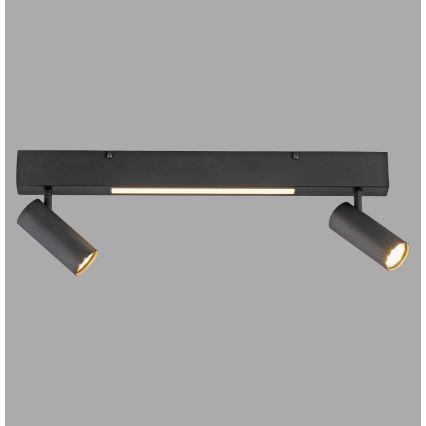 Schöner Wohnen 11793-18 - Spot LED orientável DANTE 2xGU10/10W/230V + LED/7,2W preto