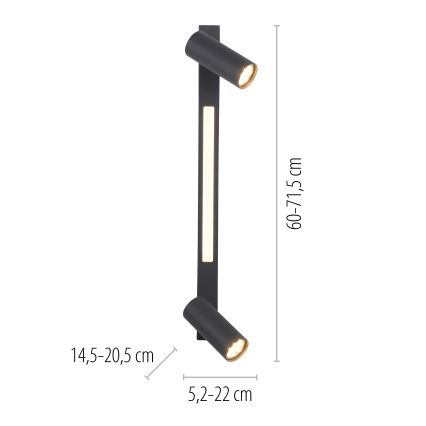 Schöner Wohnen 11793-18 - Spot LED orientável DANTE 2xGU10/10W/230V + LED/7,2W preto