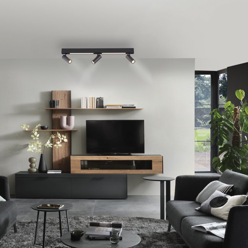 Schöner Wohnen 11794-18 - Spot LED DANTE 3xGU10/10W/230V + LED/14,4W preto