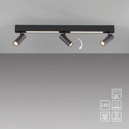 Schöner Wohnen 11794-18 - Spot LED DANTE 3xGU10/10W/230V + LED/14,4W preto