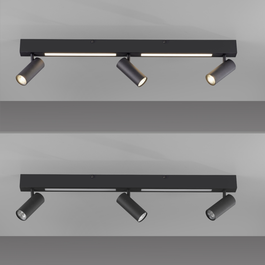 Schöner Wohnen 11794-18 - Spot LED DANTE 3xGU10/10W/230V + LED/14,4W preto