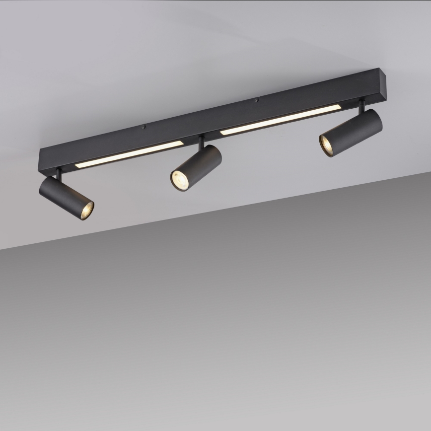 Schöner Wohnen 11794-18 - Spot LED DANTE 3xGU10/10W/230V + LED/14,4W preto