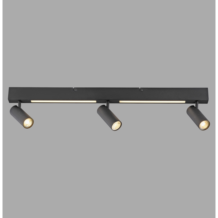 Schöner Wohnen 11794-18 - Spot LED DANTE 3xGU10/10W/230V + LED/14,4W preto