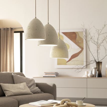 Schöner Wohnen 12541-42 - Lustre suspenso por cabo TRAVENTA 3xE27/40W/230V betão
